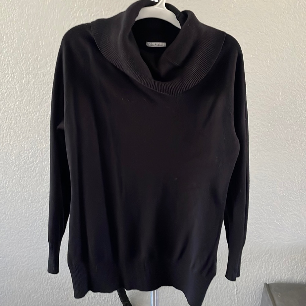 Black long sleeve cowl neck sweater